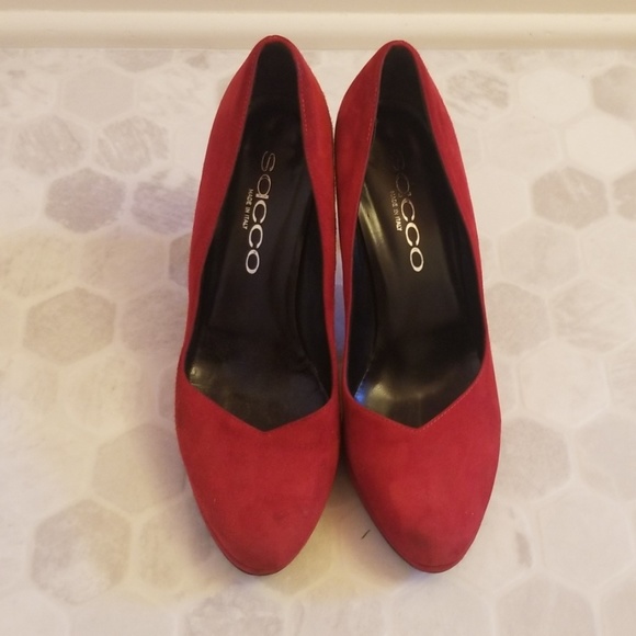 SACCO italian red sueded pumps - Picture 2 of 8